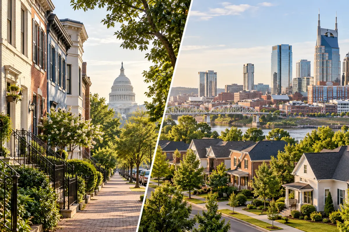 Washington DC and Nashville residential cost comparison