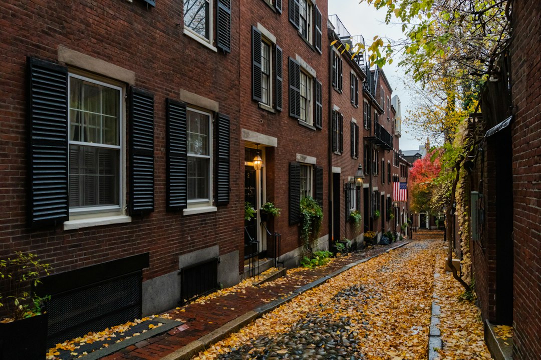 Historic brick homes on a Boston street