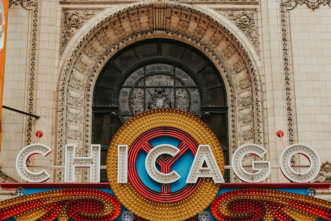 Chicago sign in front of a city building