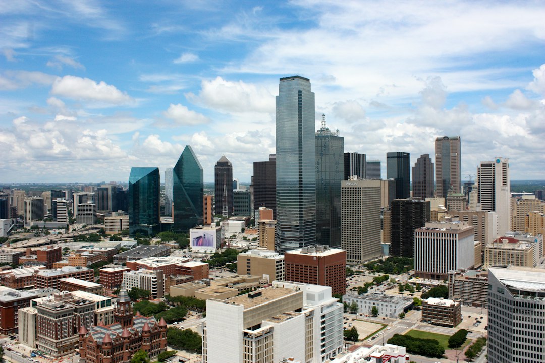 Downtown Dallas skyline viewed from above