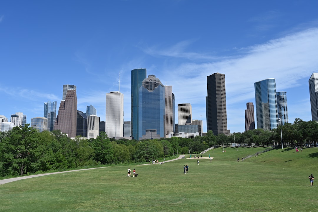 Houston skyline on a clear sunny day