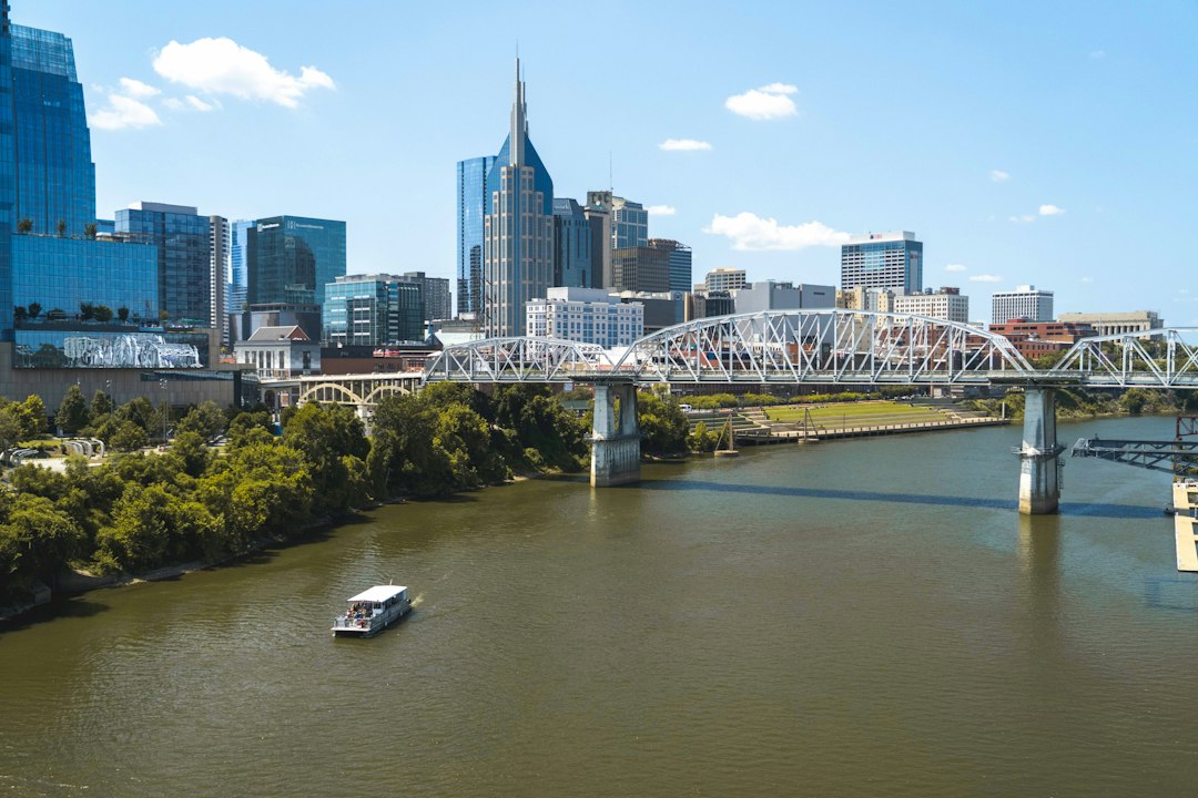 Nashville Tennessee skyline and suburban landscape