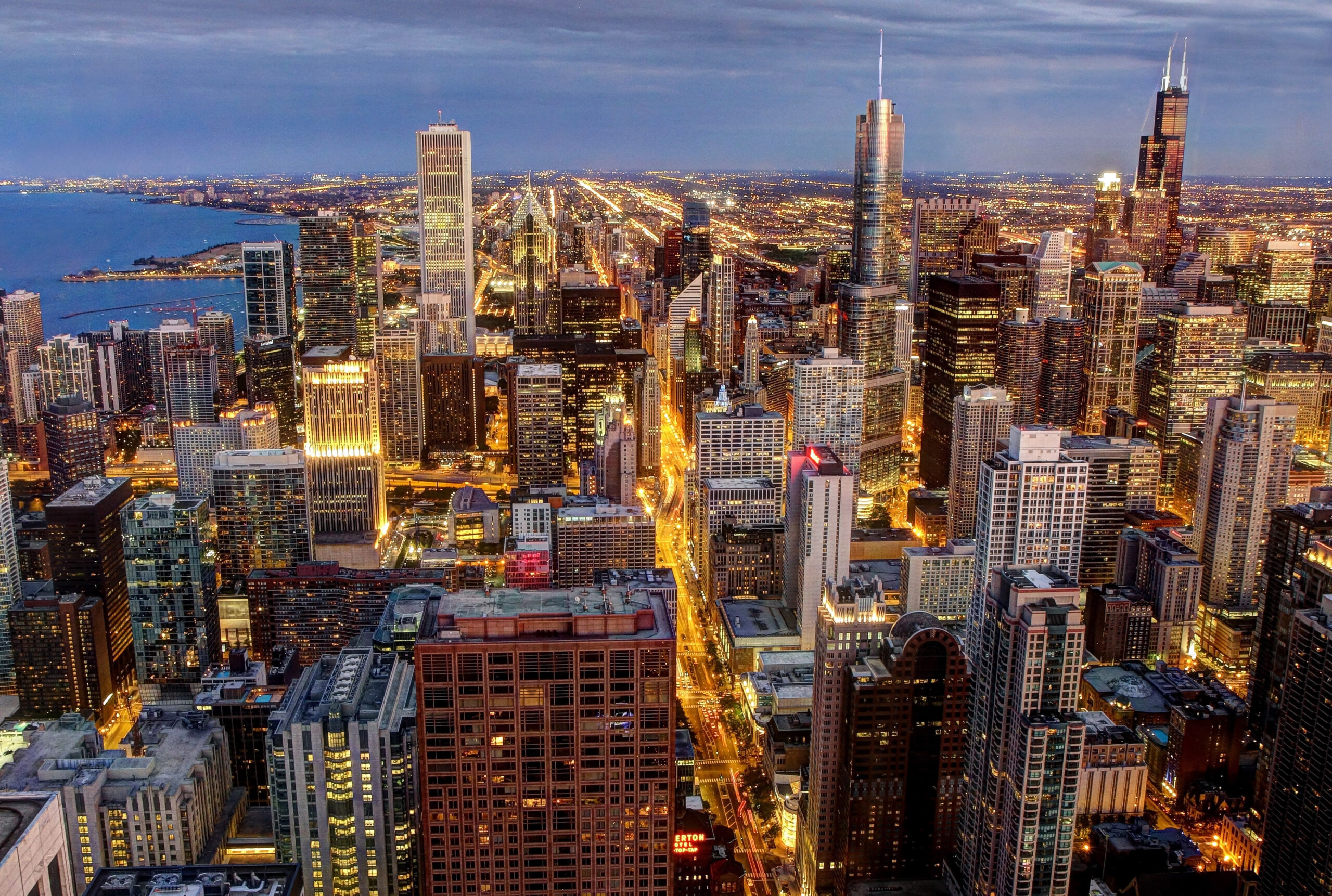 Chicago skyline viewed from above