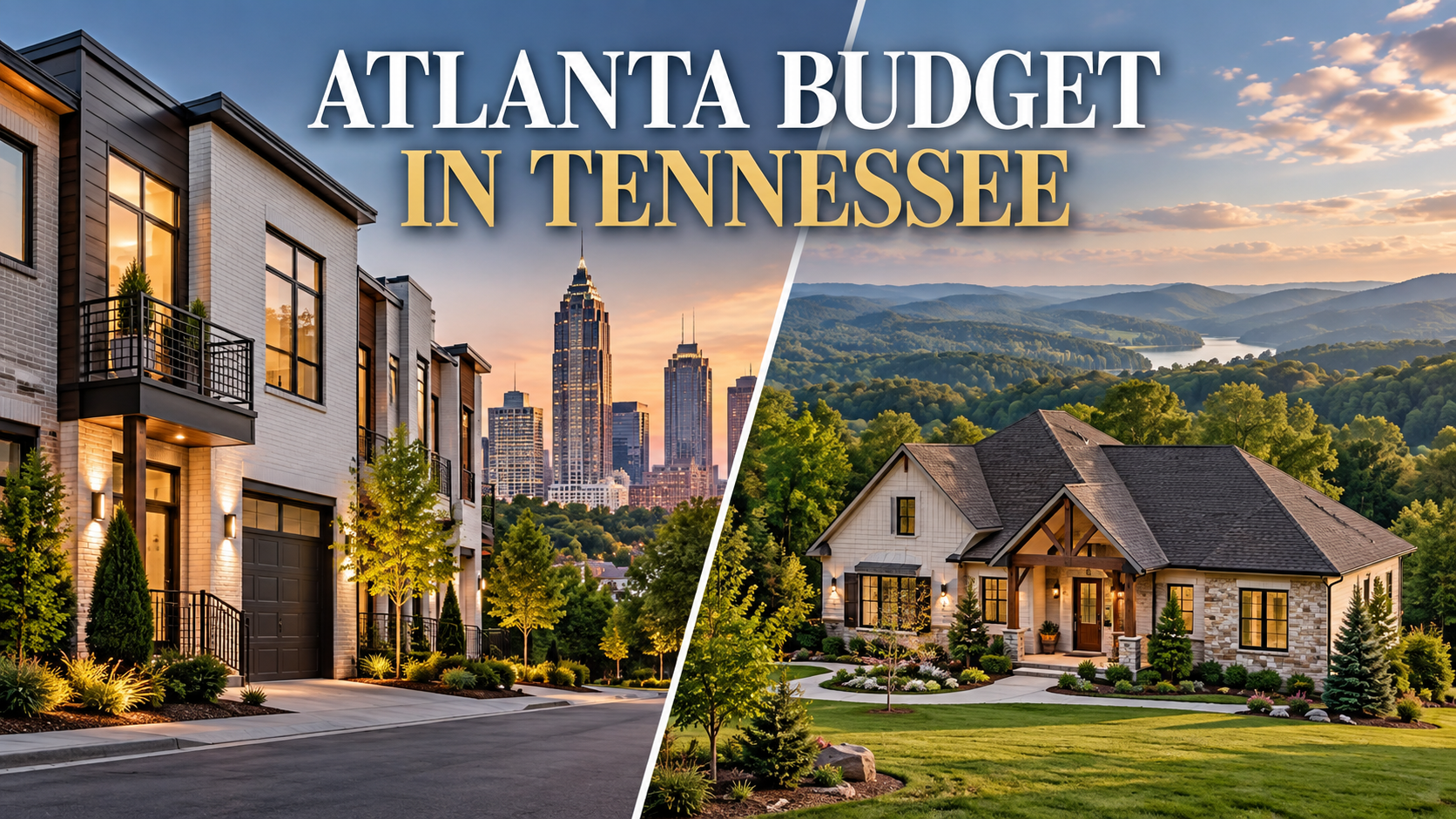 Illustrated Atlanta home budget comparison with a Tennessee detached home