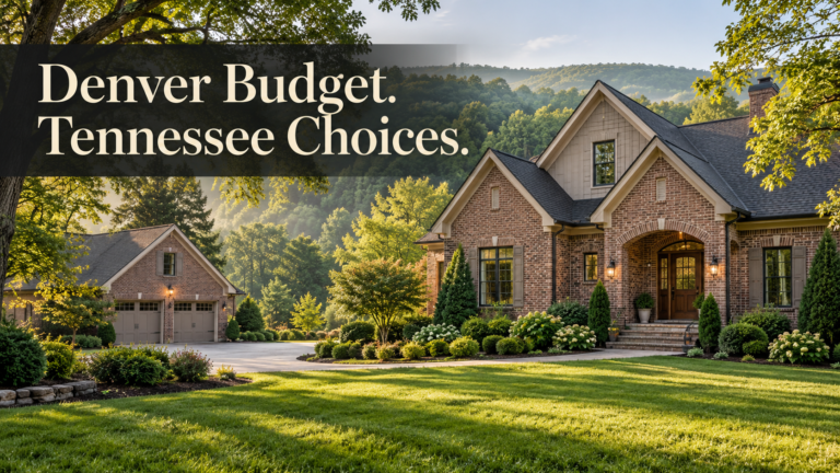 Illustrative house and landscaped yard for a Denver home budget comparison in Middle Tennessee