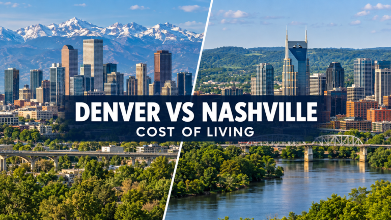 Denver and Nashville skyline cost of living comparison