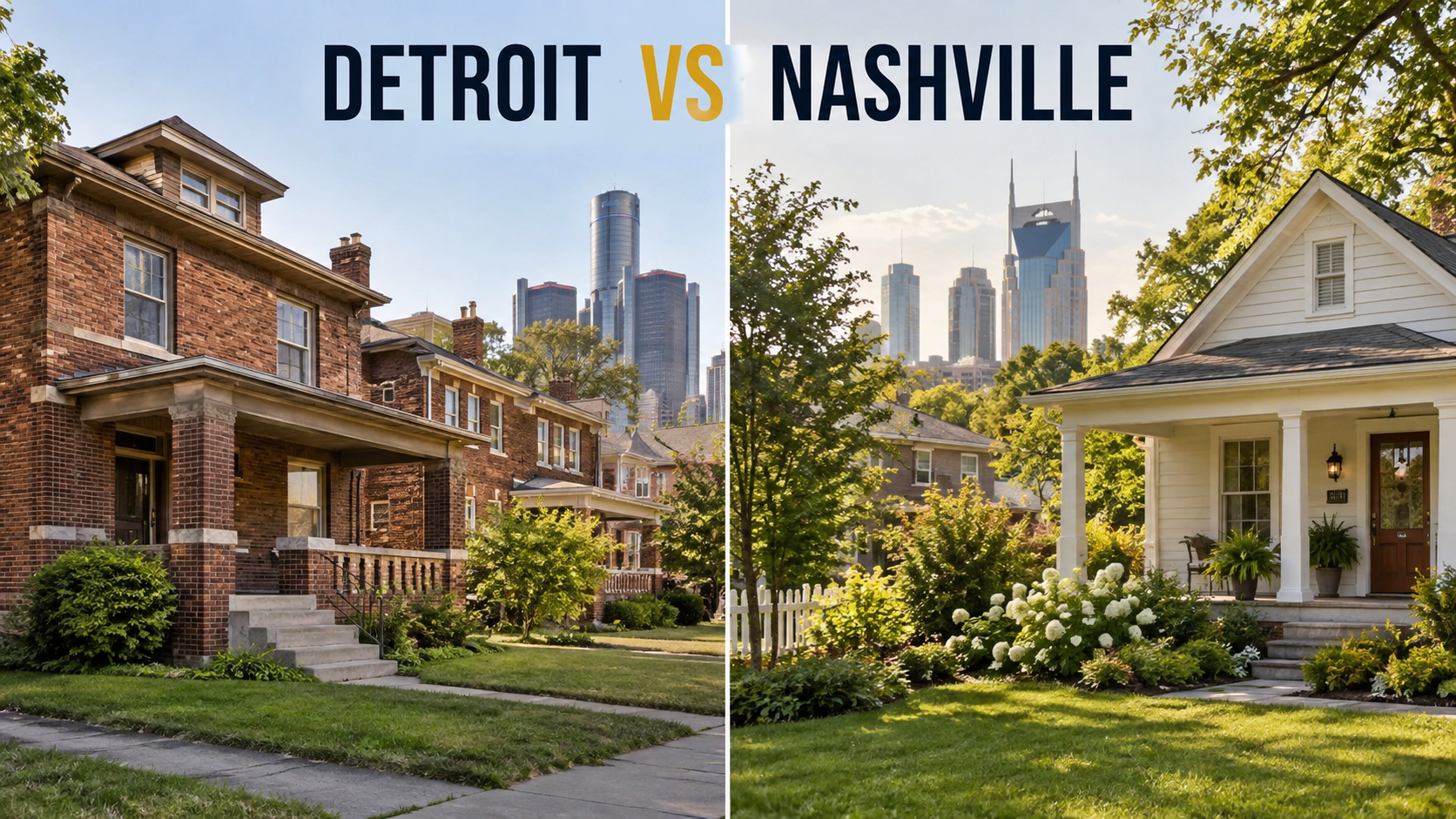 Detroit and Nashville housing cost comparison