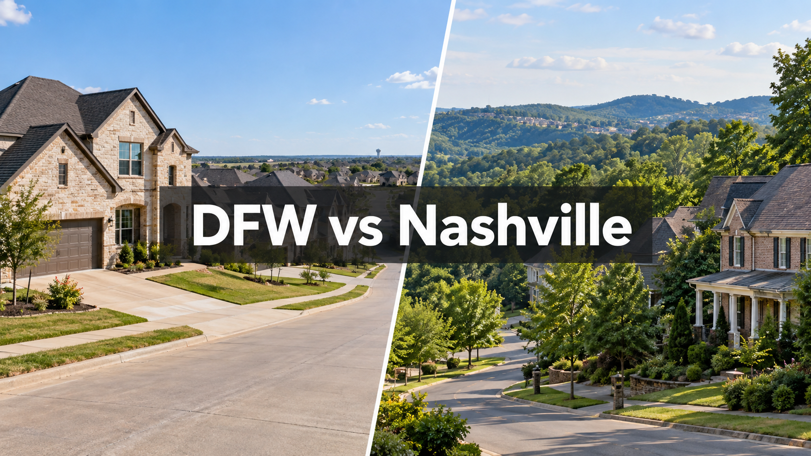 Dallas Fort Worth and Nashville neighborhoods compared