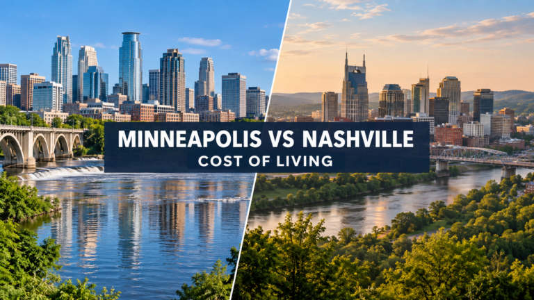 Minneapolis and Nashville skyline cost of living comparison