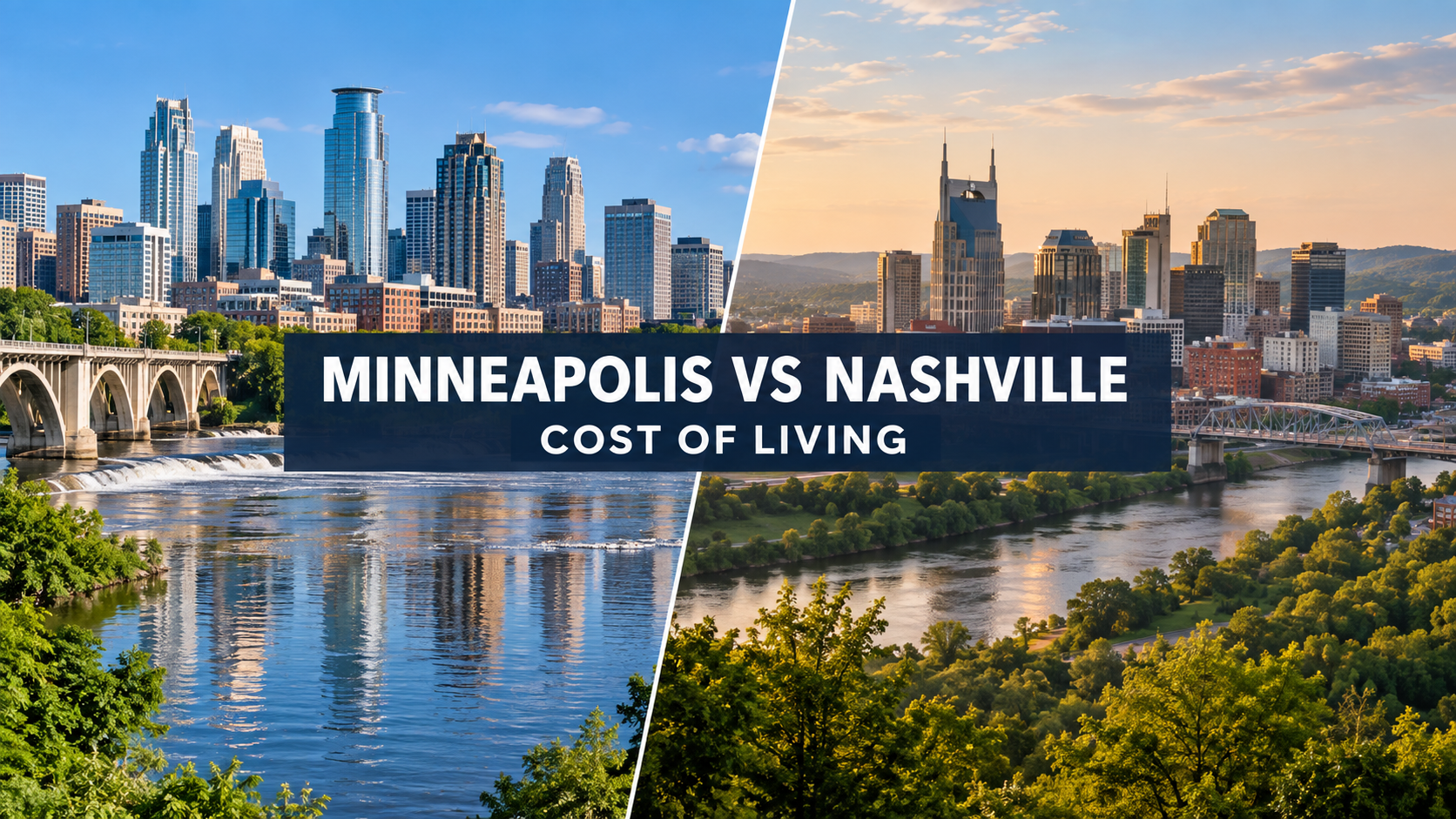 Minneapolis and Nashville skyline cost of living comparison