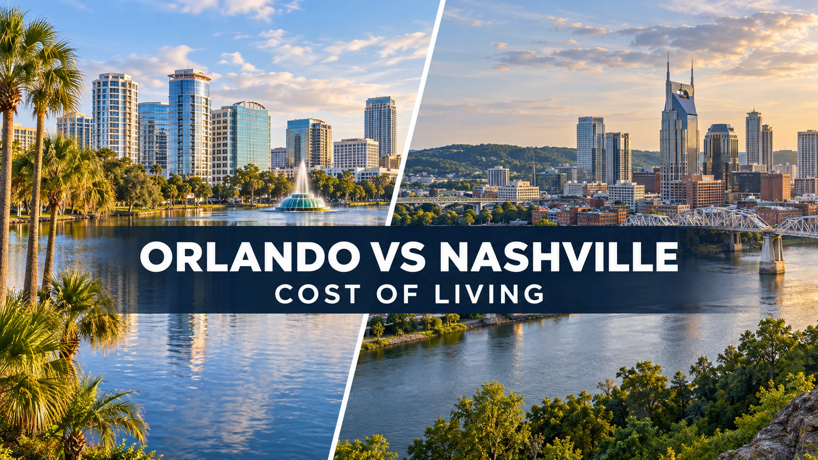 Orlando and Nashville skyline cost of living comparison