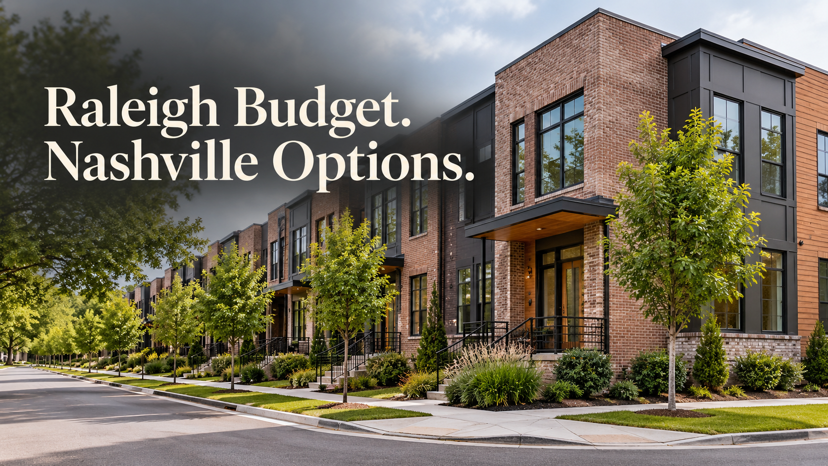 Illustrative modern townhomes for a Raleigh home budget comparison in Nashville