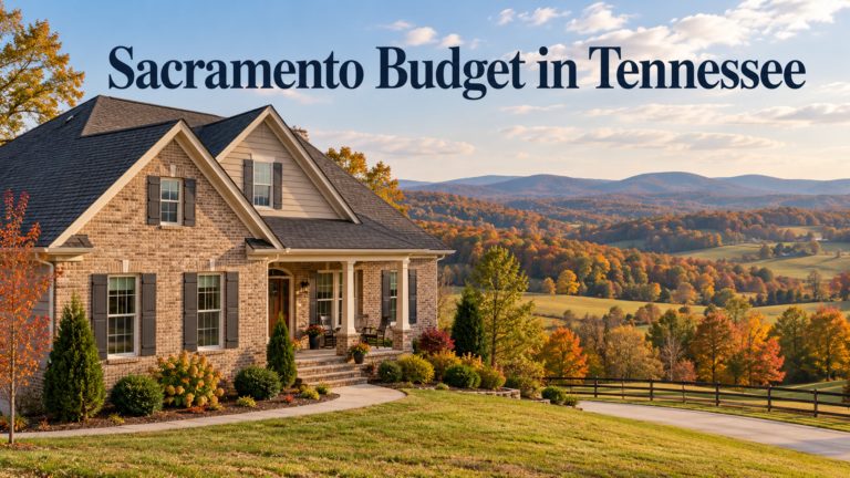 Illustrative Middle Tennessee home and hills for a Sacramento budget guide