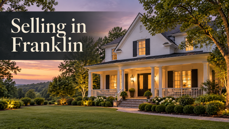 Illustrative house with a front porch for a guide to selling a home in Franklin, Tennessee