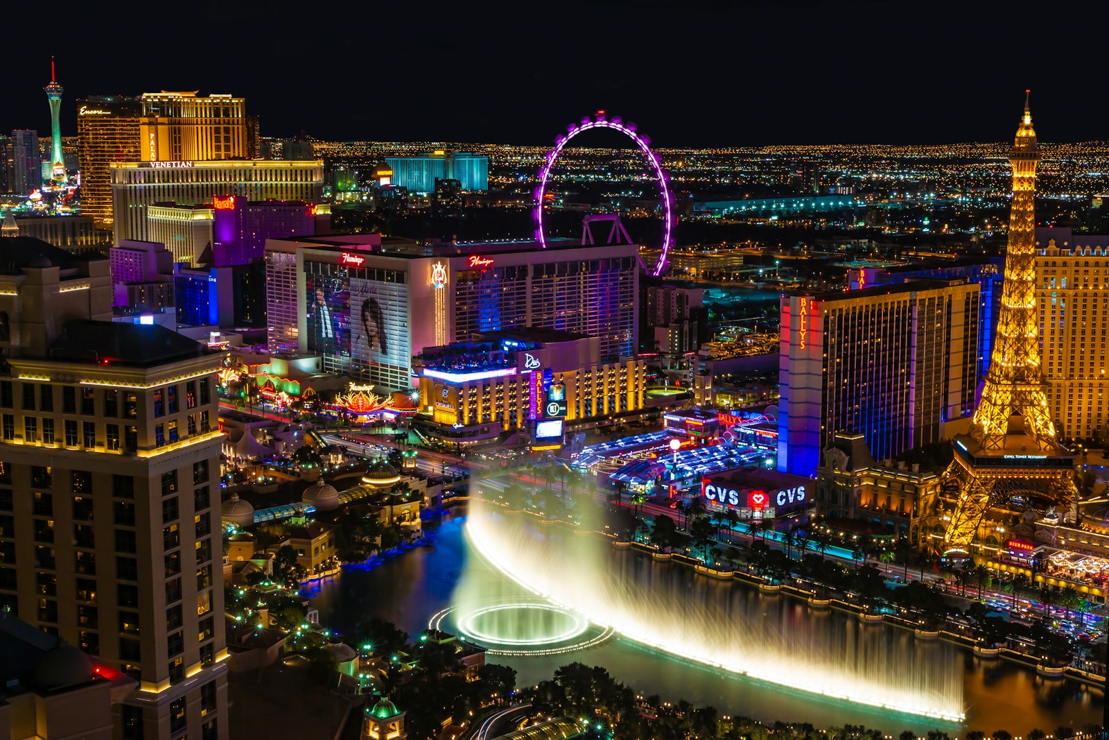 Las Vegas city lights at night