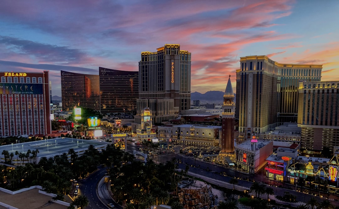 Las Vegas Strip skyline in the desert valley