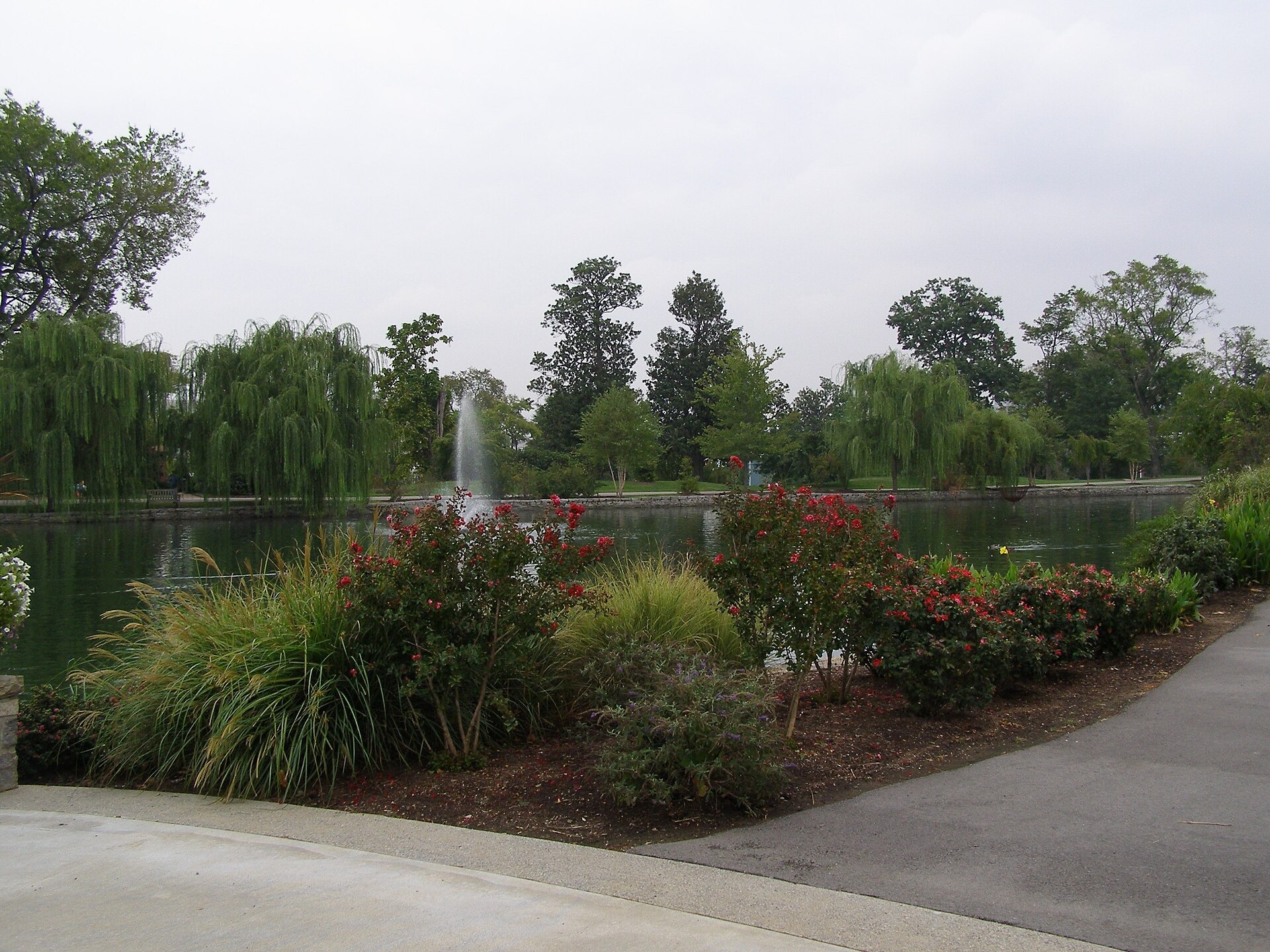 Trees, lawn and walking areas in Centennial Park in Nashville