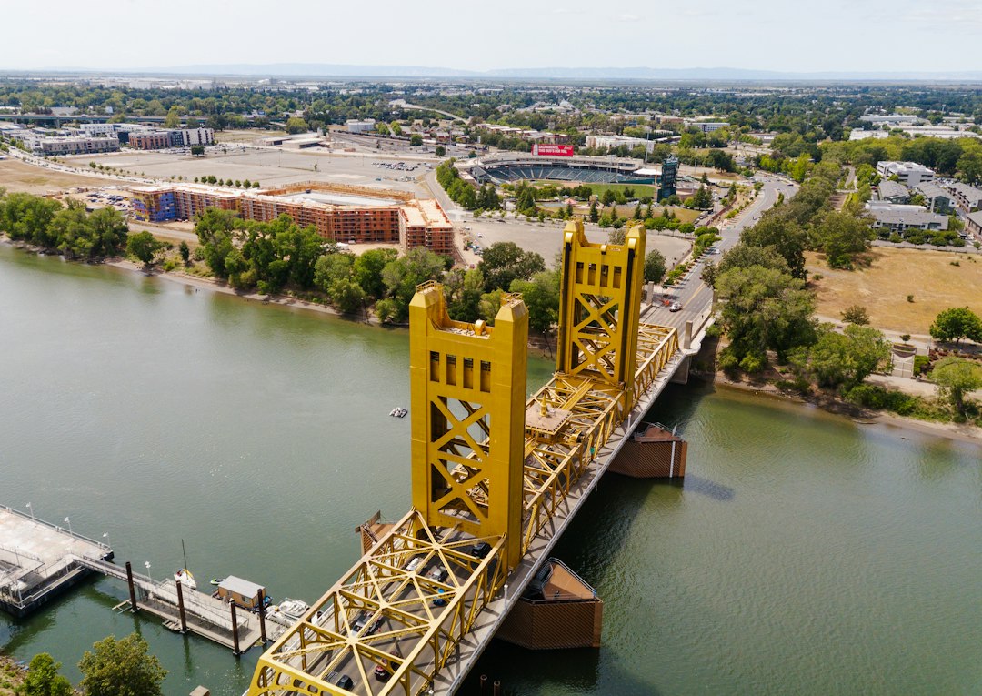 Sacramento Tower Bridge crossing the river