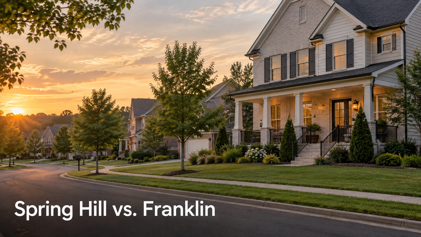 Newer Middle Tennessee neighborhood homes for a Spring Hill versus Franklin home buyer comparison.