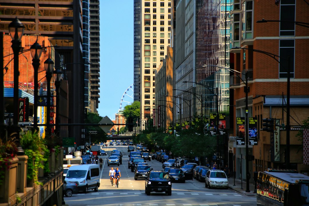Chicago residential street in summer; illustrative stock photo