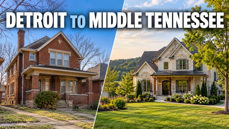 Illustration comparing Detroit and Middle Tennessee home budgets