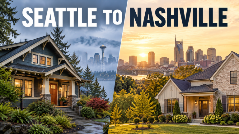 Illustration of Nashville-area community choices for Seattle movers